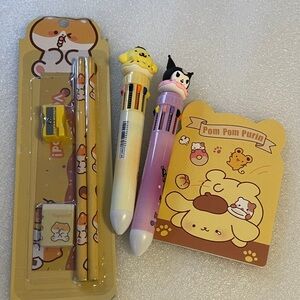 Pom Pom Purin Stationery Set+ Pencils, Pens and Notebook NIP